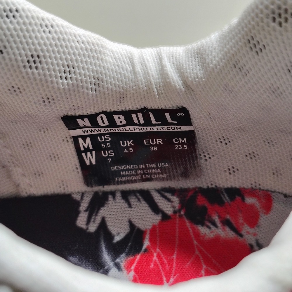 NOBULL SuperFabric Trainer White Black Red Floral Camo Shoes Womens 7 Mens 5.5 - Picture 11 of 12